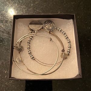 3 Alex and Ani Silver Bracelets